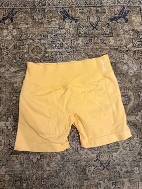 Women's High-Waist orange Bike Shorts